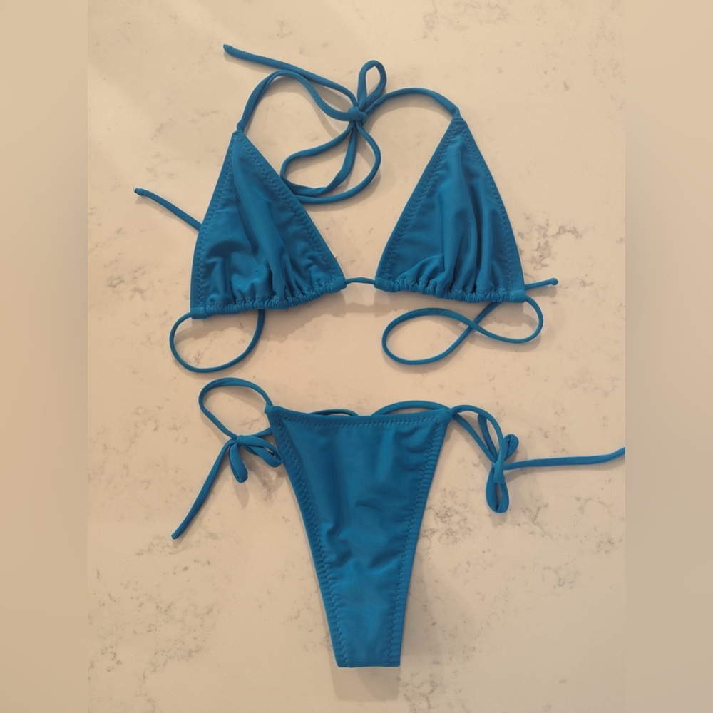 Blue Triangle Bikini Set